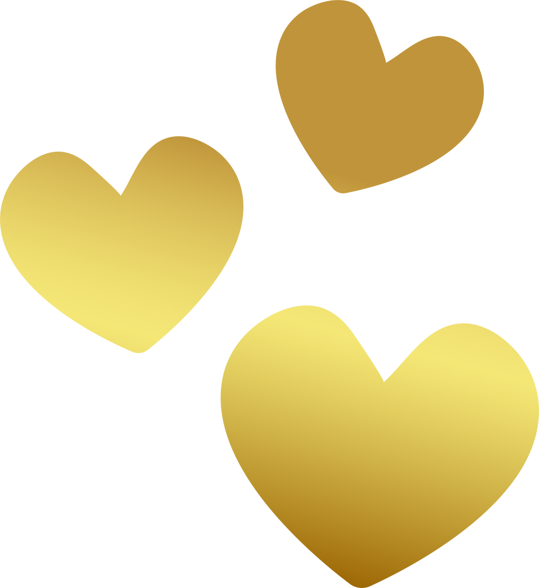 Elegant golden hearts